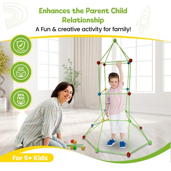 Space Themed Fort Building Kit for Kids Ages 3+ - Picture 2 of 6